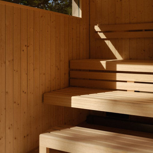 Kohler C2™  5-Person Outdoor Sauna Kit – Weathered Grey Spruce