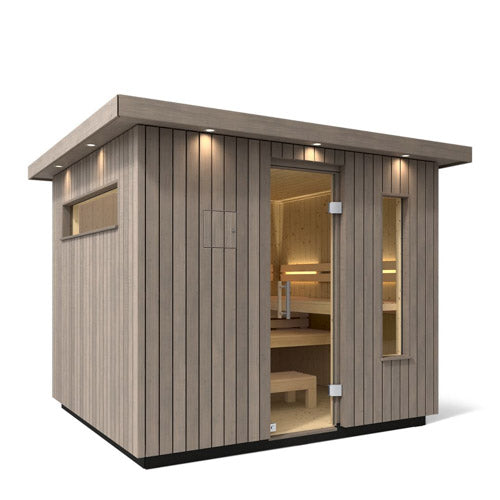 Kohler C2™ 6-Person Outdoor Sauna Kit – Weathered Grey Spruce