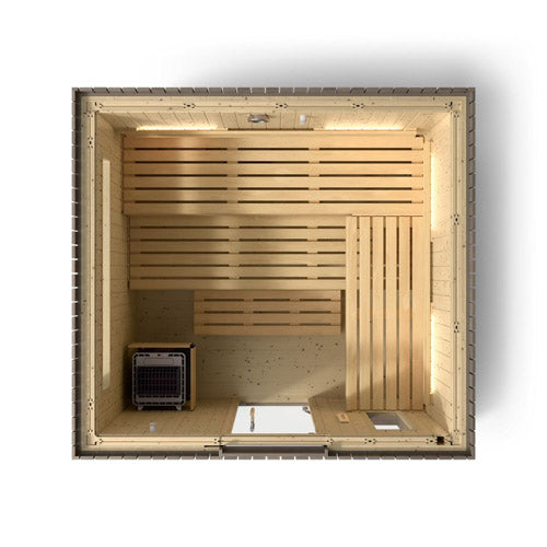 Kohler C2™ 6-Person Outdoor Sauna Kit – Weathered Grey Spruce
