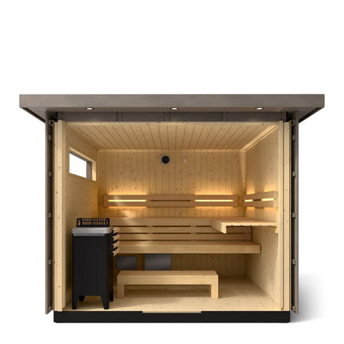 Kohler C2™ 6-Person Outdoor Sauna Kit – Weathered Grey Spruce