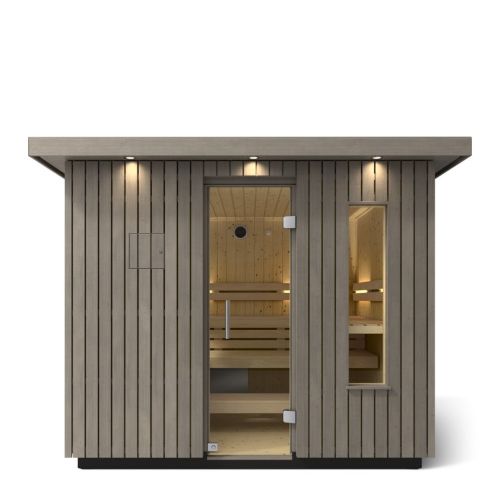 Kohler C2™ 6-Person Outdoor Sauna Kit – Weathered Grey Spruce