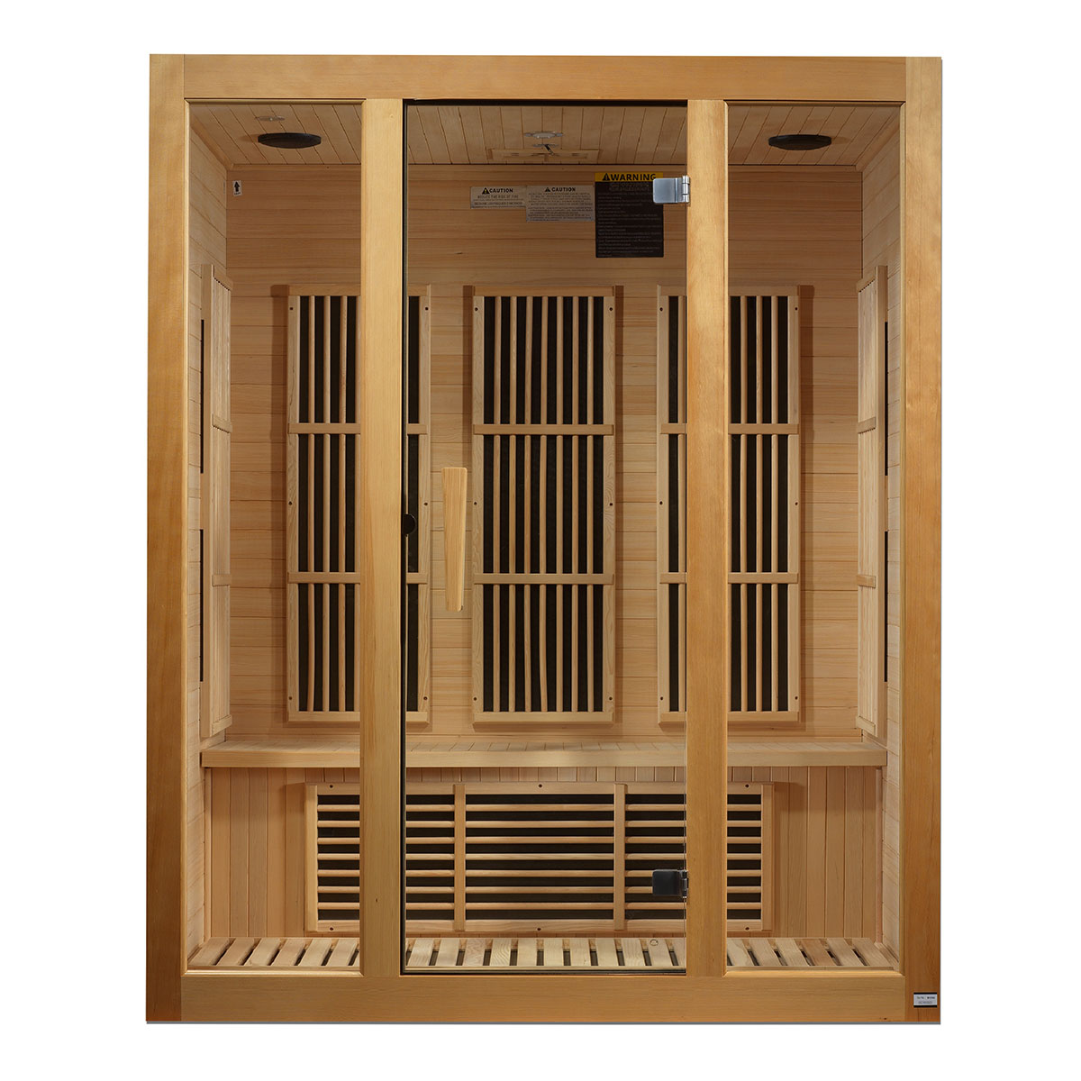 Golden Designs Maxxus Bellevue 3-Person Near Zero EMF FAR Infrared Sauna With Canadian Hemlock