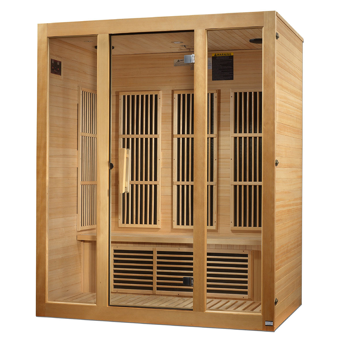 Golden Designs Maxxus Bellevue 3-Person Near Zero EMF FAR Infrared Sauna With Canadian Hemlock