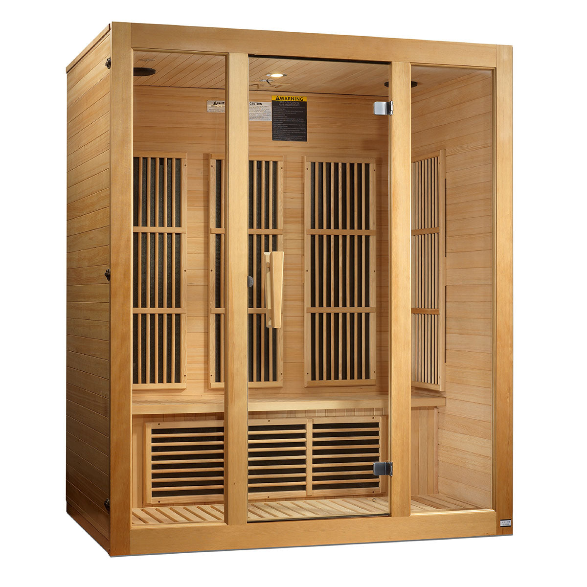 Golden Designs Maxxus Bellevue 3-Person Near Zero EMF FAR Infrared Sauna With Canadian Hemlock
