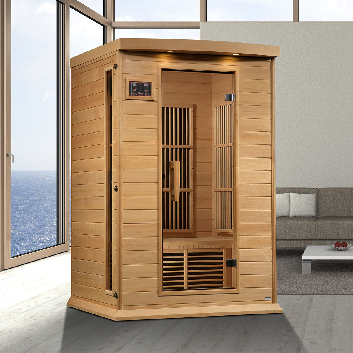 Golden Designs Maxxus 2-Person Near Zero EMF FAR Infrared Sauna With Canadian Hemlock