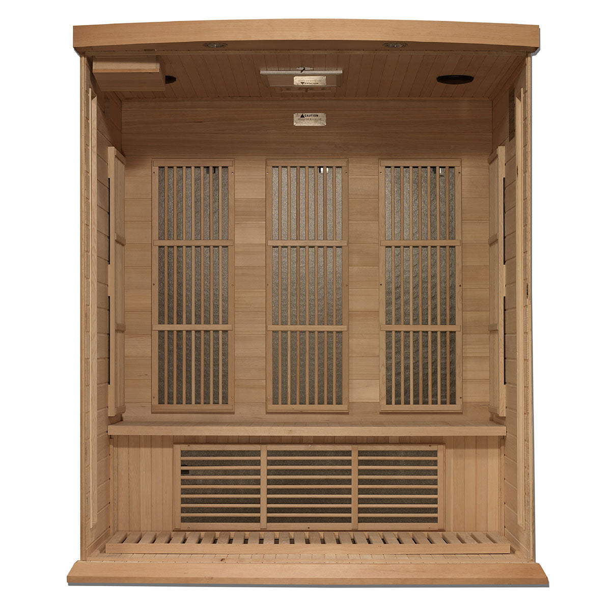 Golden Designs Maxxus 3-Person Near Zero EMF FAR Infrared Sauna With Canadian Hemlock
