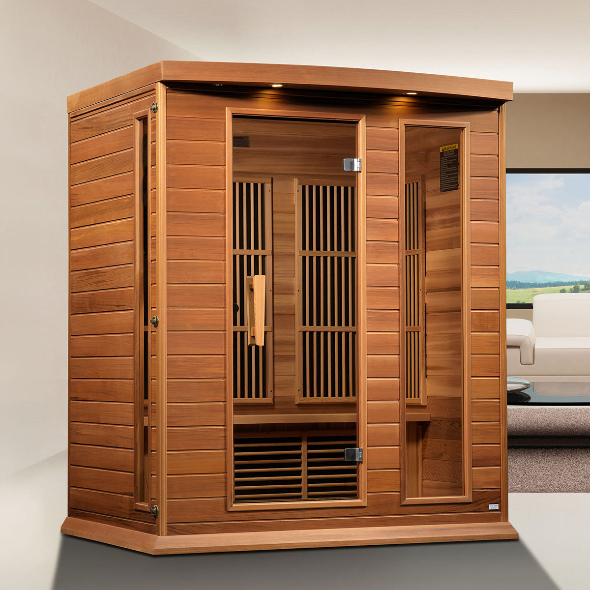 Golden Designs Maxxus Red Cedar 3-Person Low EMF FAR Infrared Sauna