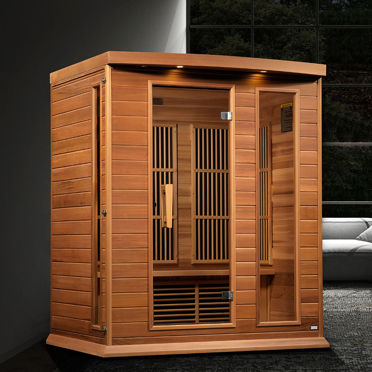 Golden Designs Maxxus Montilemar 3-Person Near Zero EMF FAR Infrared Sauna With Canadian Red Cedar