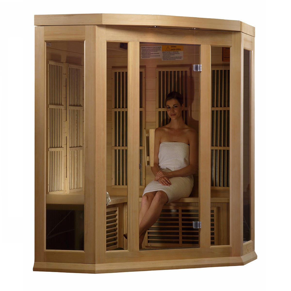 Golden Designs Maxxus 3-Person Corner Low EMF FAR Infrared Sauna