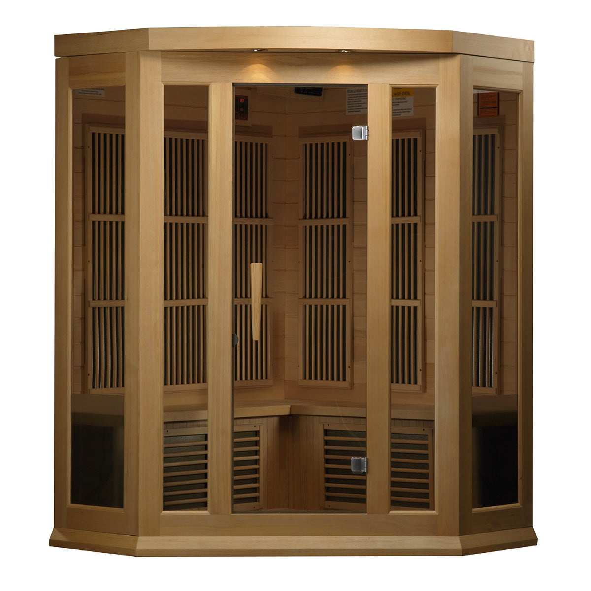Golden Designs Maxxus 3-Person Corner Low EMF FAR Infrared Sauna