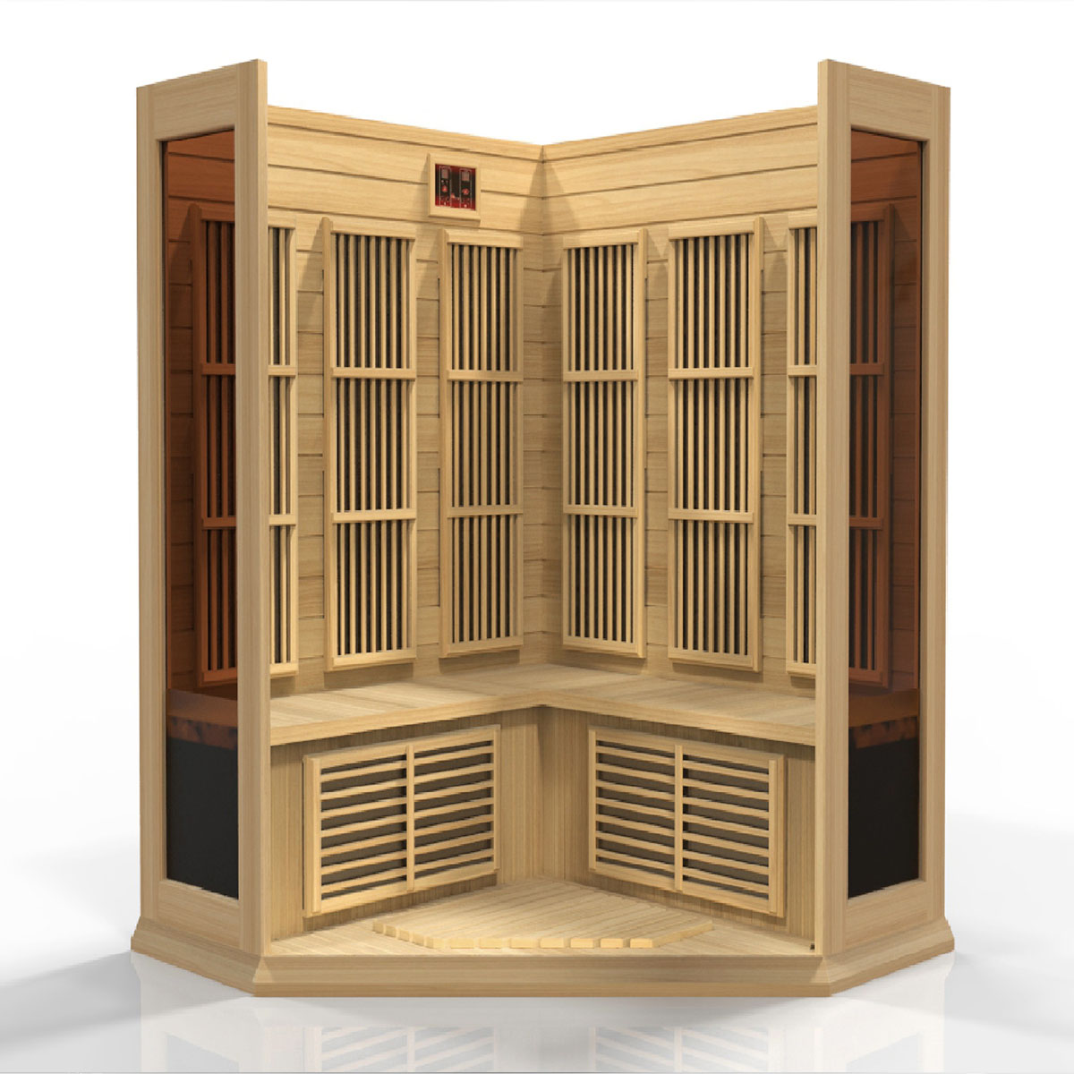 Golden Designs Maxxus 3-Person Corner Low EMF FAR Infrared Sauna