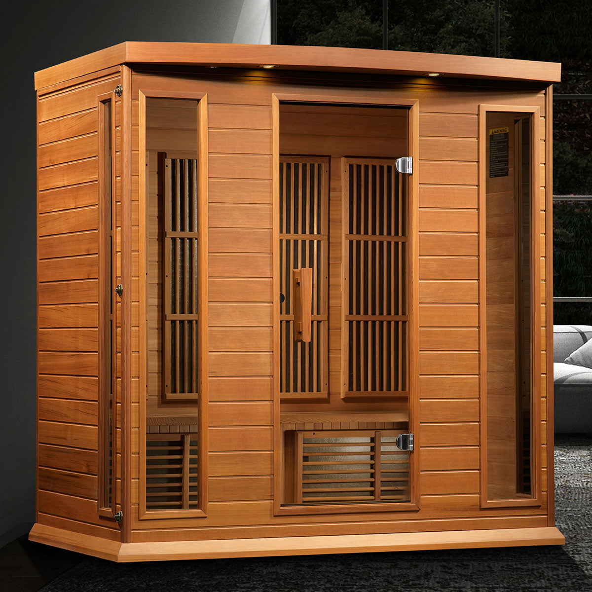 Golden Designs Maxxus Chaumont Edition 4-Person Near Zero EMF FAR Infrared Sauna With Canadian Red Cedar