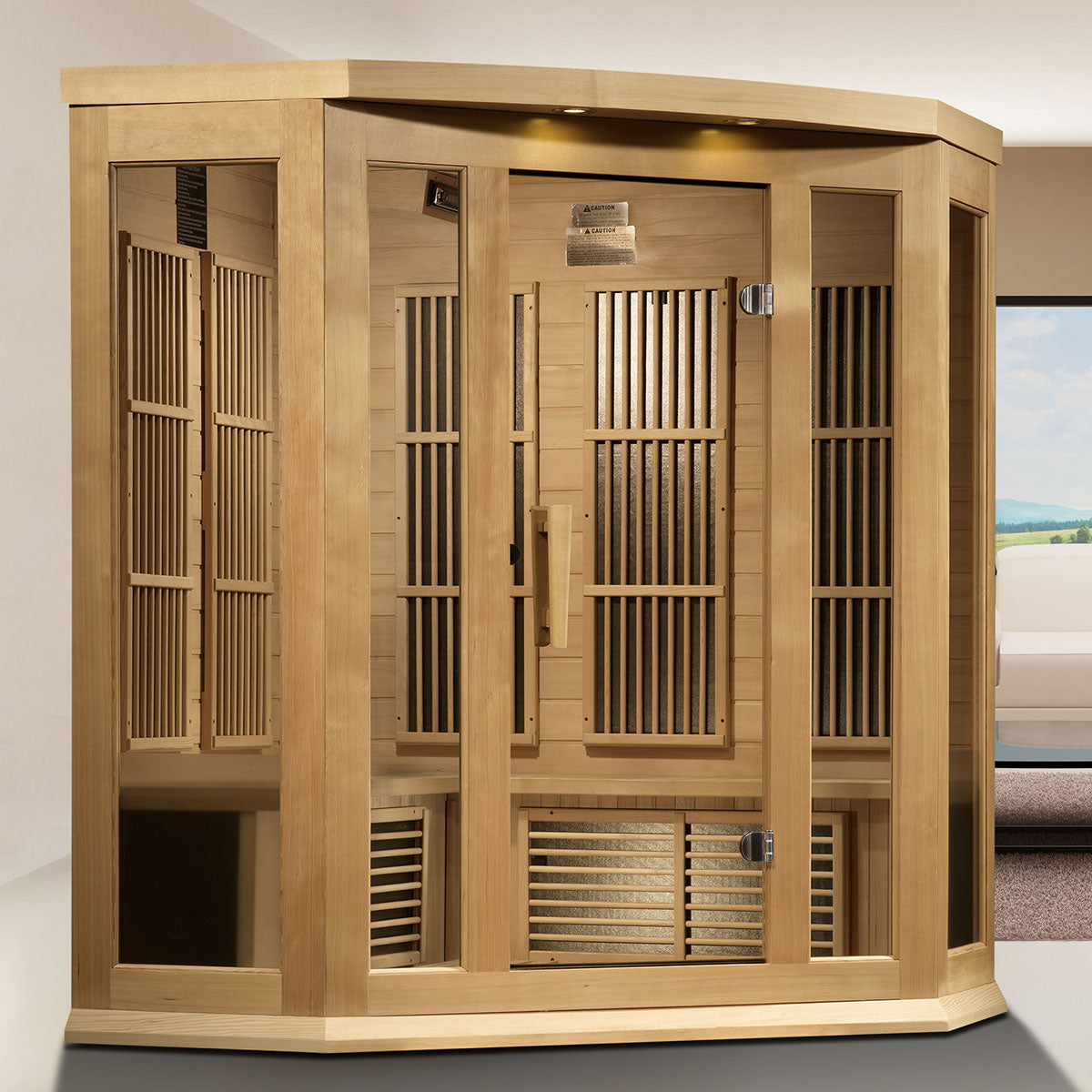 Golden Designs Maxxus 3-Person Corner Low EMF FAR Infrared Sauna
