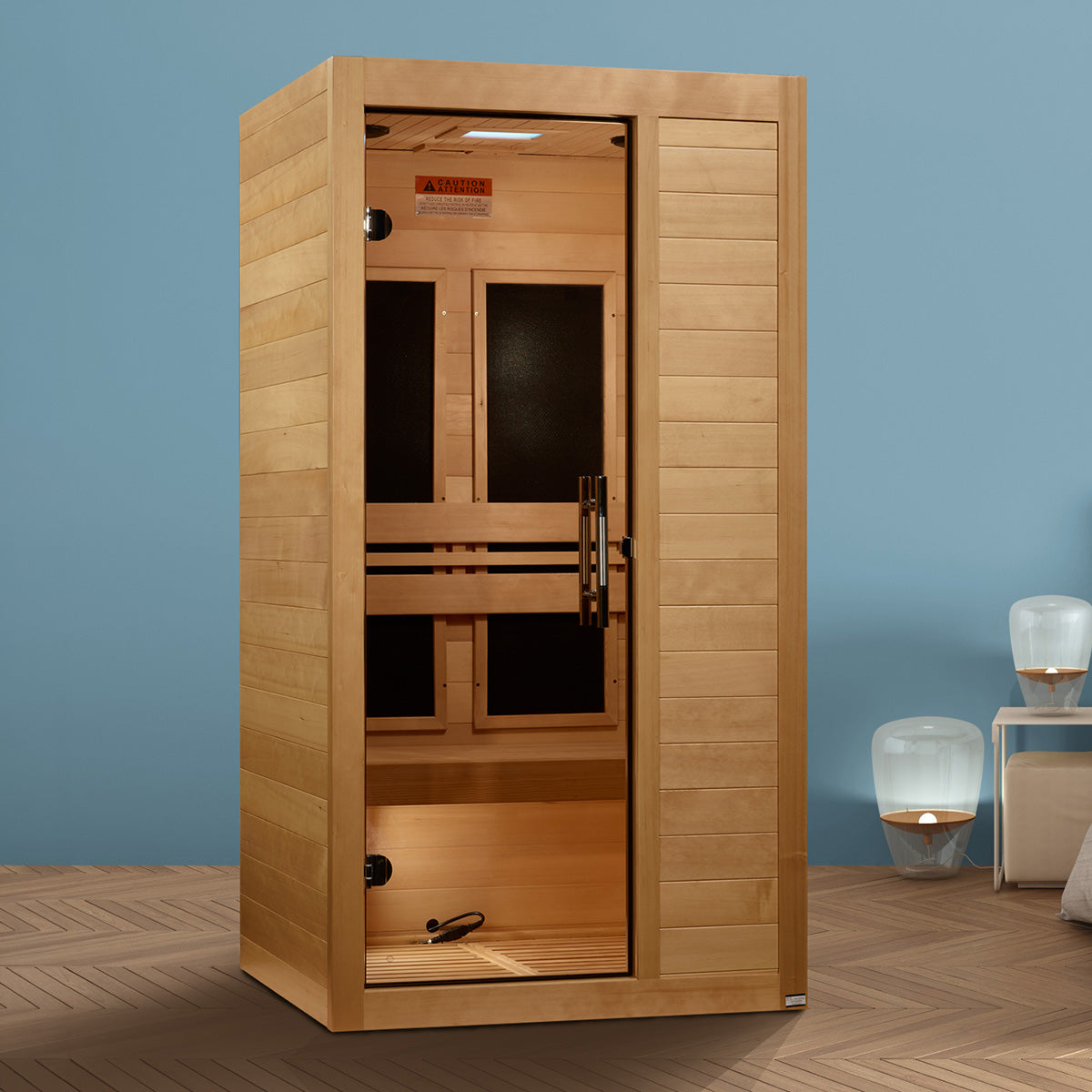 Golden Designs Maxxus S-Line Yoga 1-Person Ultra Low EMF FAR Infrared Sauna With Canadian Hemlock