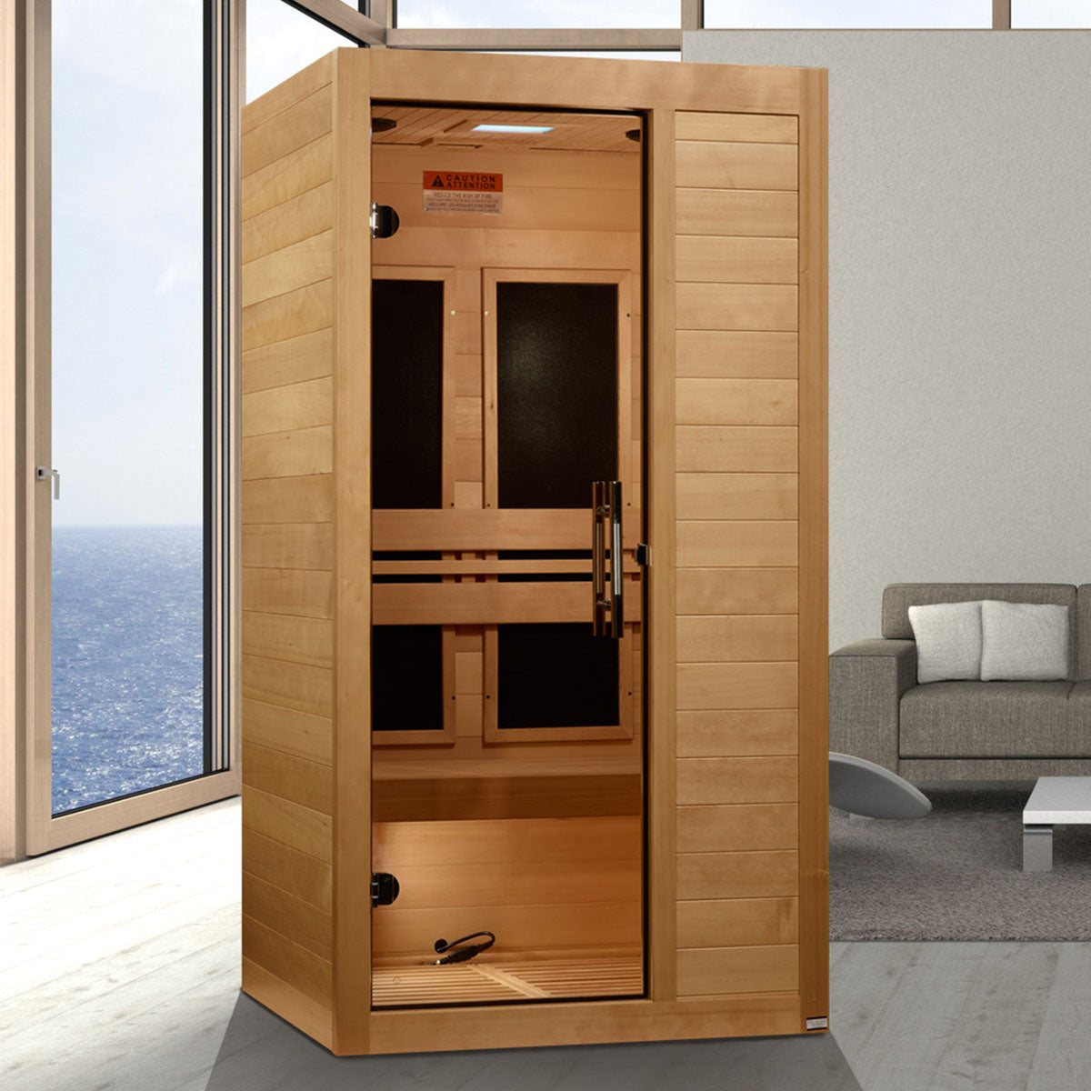 Golden Designs Maxxus S-Line Yoga 1-Person Low EMF FAR Infrared Sauna