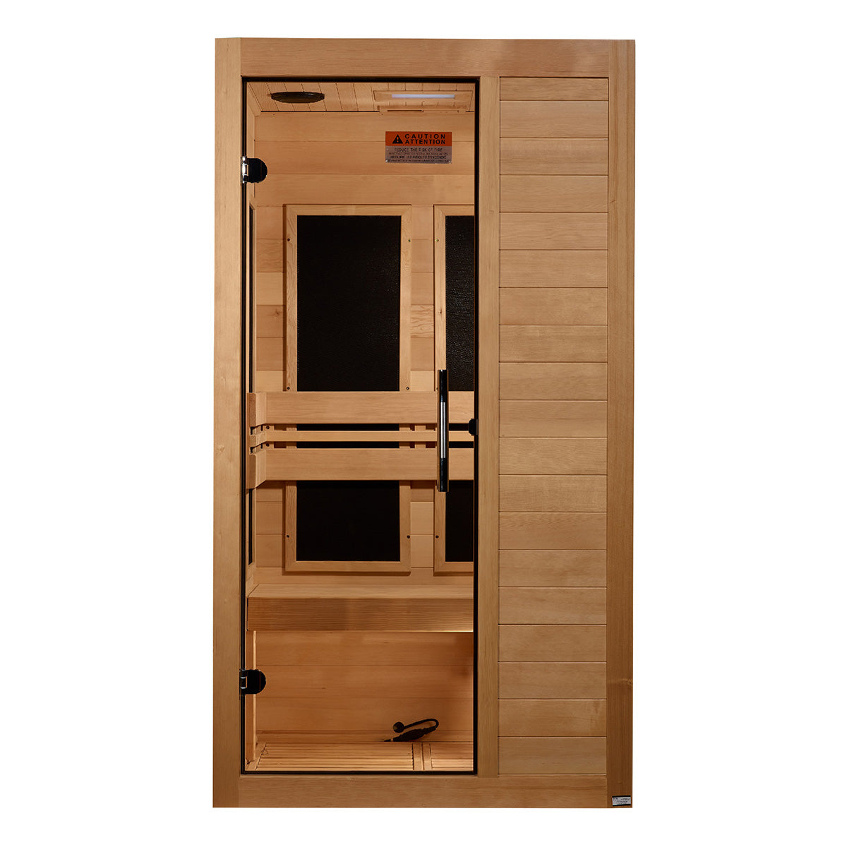 Golden Designs Maxxus S-Line Yoga 1-Person Ultra Low EMF FAR Infrared Sauna With Canadian Hemlock