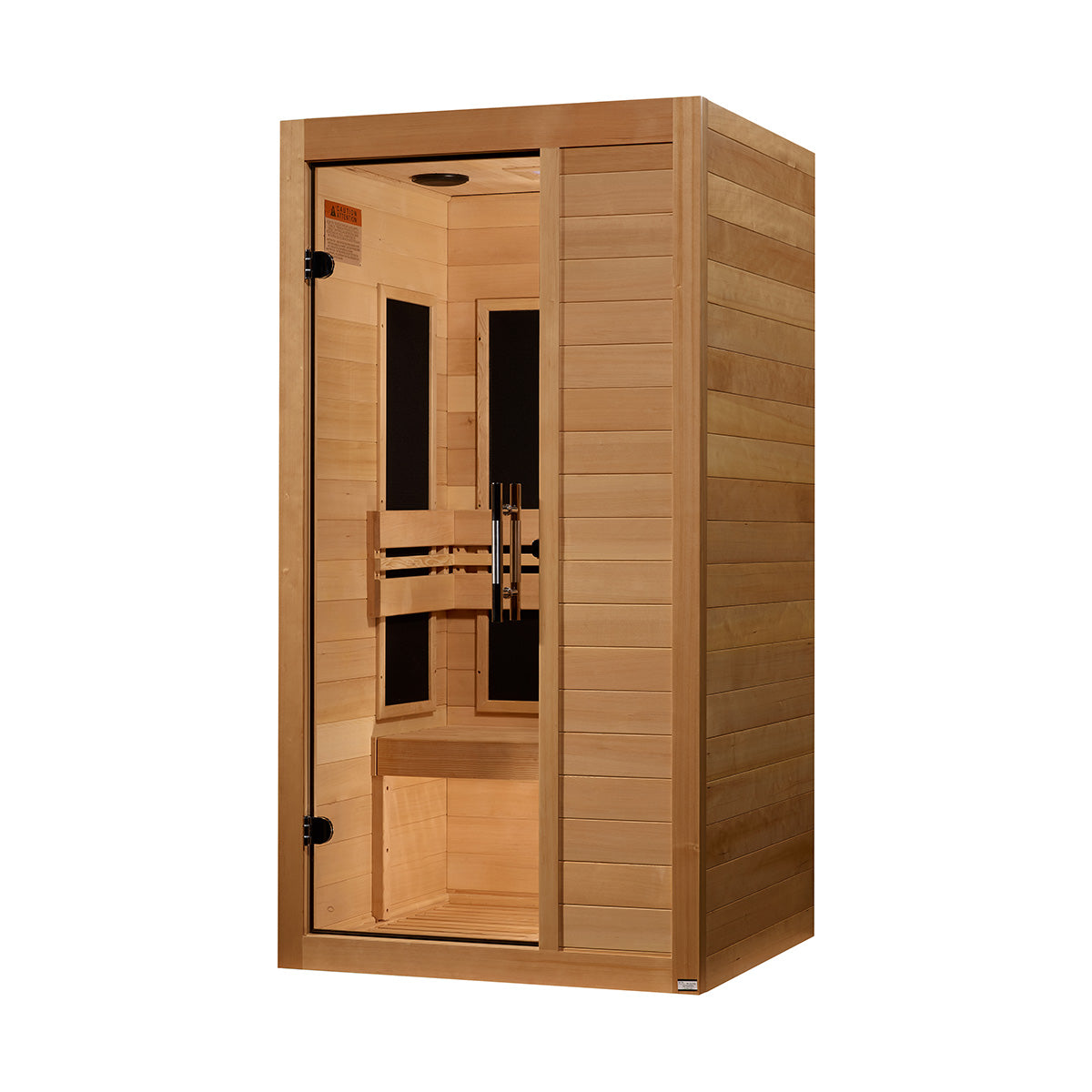 Golden Designs Maxxus S-Line Yoga 1-Person Ultra Low EMF FAR Infrared Sauna With Canadian Hemlock