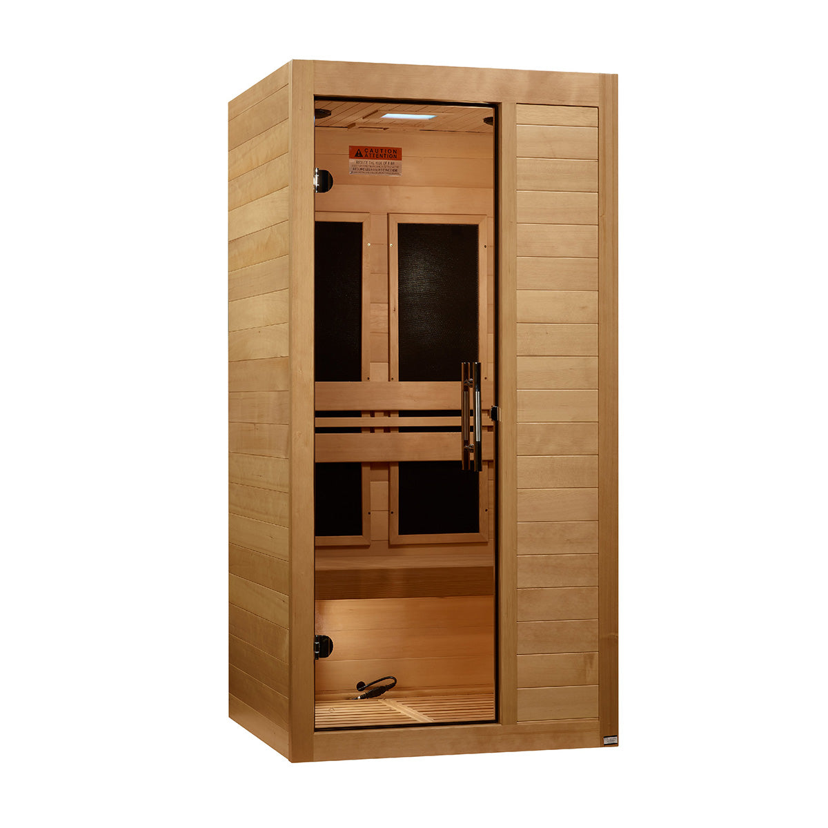 Golden Designs Maxxus S-Line Yoga 1-Person Ultra Low EMF FAR Infrared Sauna With Canadian Hemlock