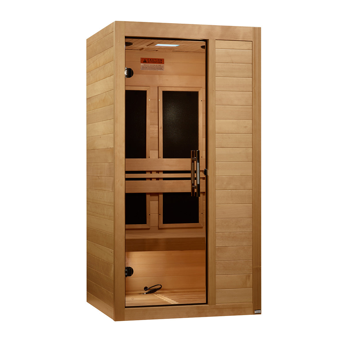 Golden Designs Maxxus S-Line Yoga 1-Person Ultra Low EMF FAR Infrared Sauna With Canadian Hemlock