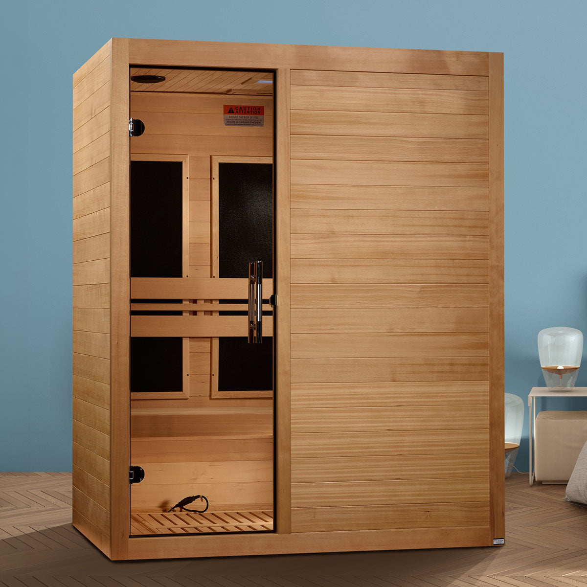 Golden Designs Maxxus S-Line Yoga 3-Person Ultra Low EMF FAR Infrared Sauna With Canadian Hemlock