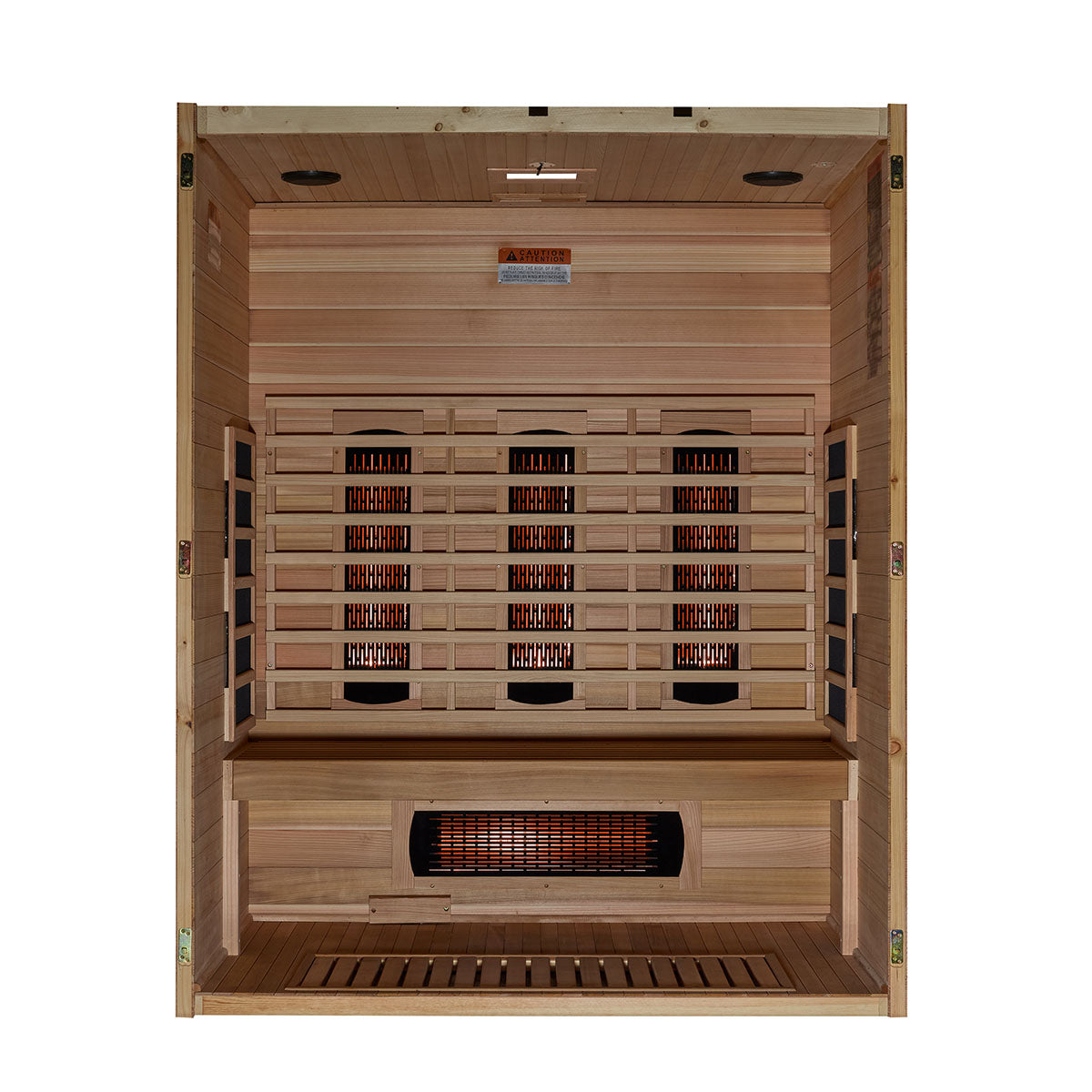 Golden Designs Maxxus S-Line Yoga 3-Person Full Spectrum Near Zero EMF FAR Infrared Sauna with Pacific Cedar