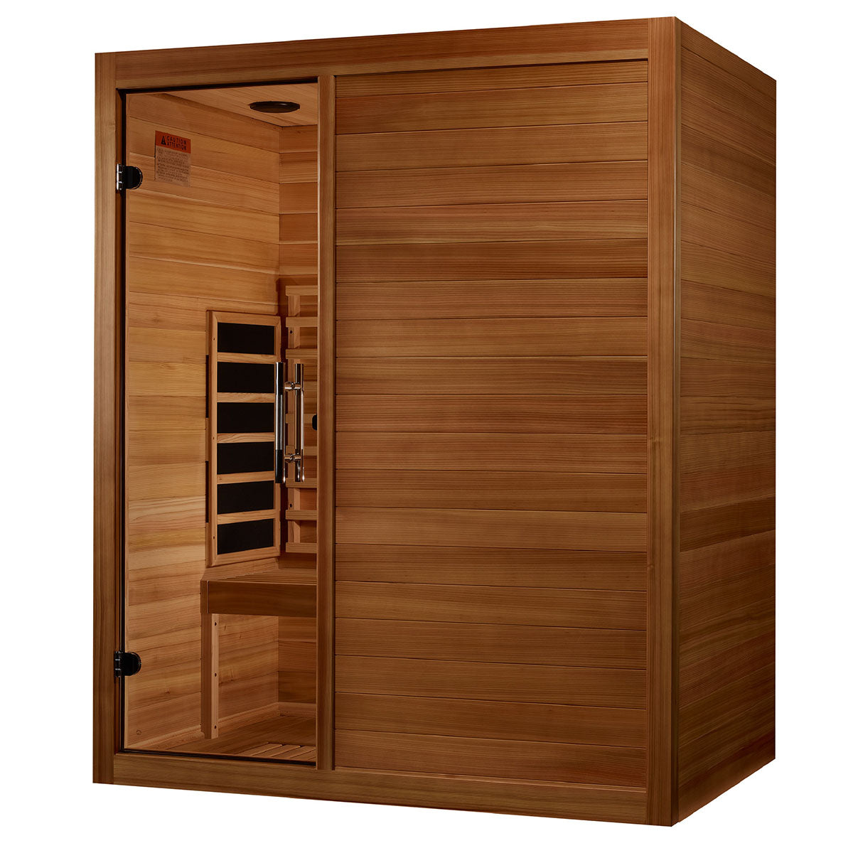 Golden Designs Maxxus S-Line Yoga 3-Person Full Spectrum Near Zero EMF FAR Infrared Sauna with Pacific Cedar
