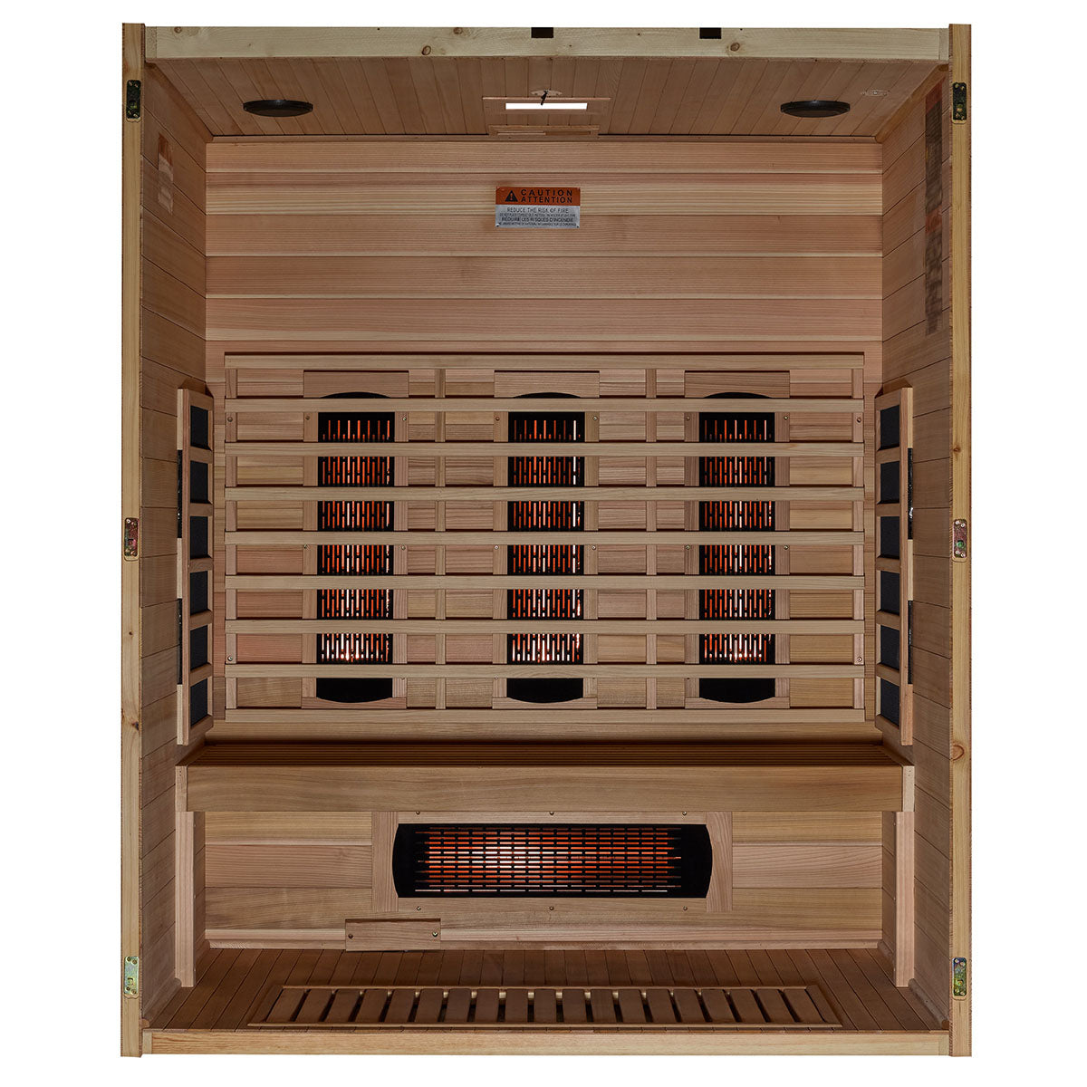 Golden Designs Maxxus S-Line Yoga 3-Person Full Spectrum Near Zero EMF FAR Infrared Sauna with Pacific Cedar