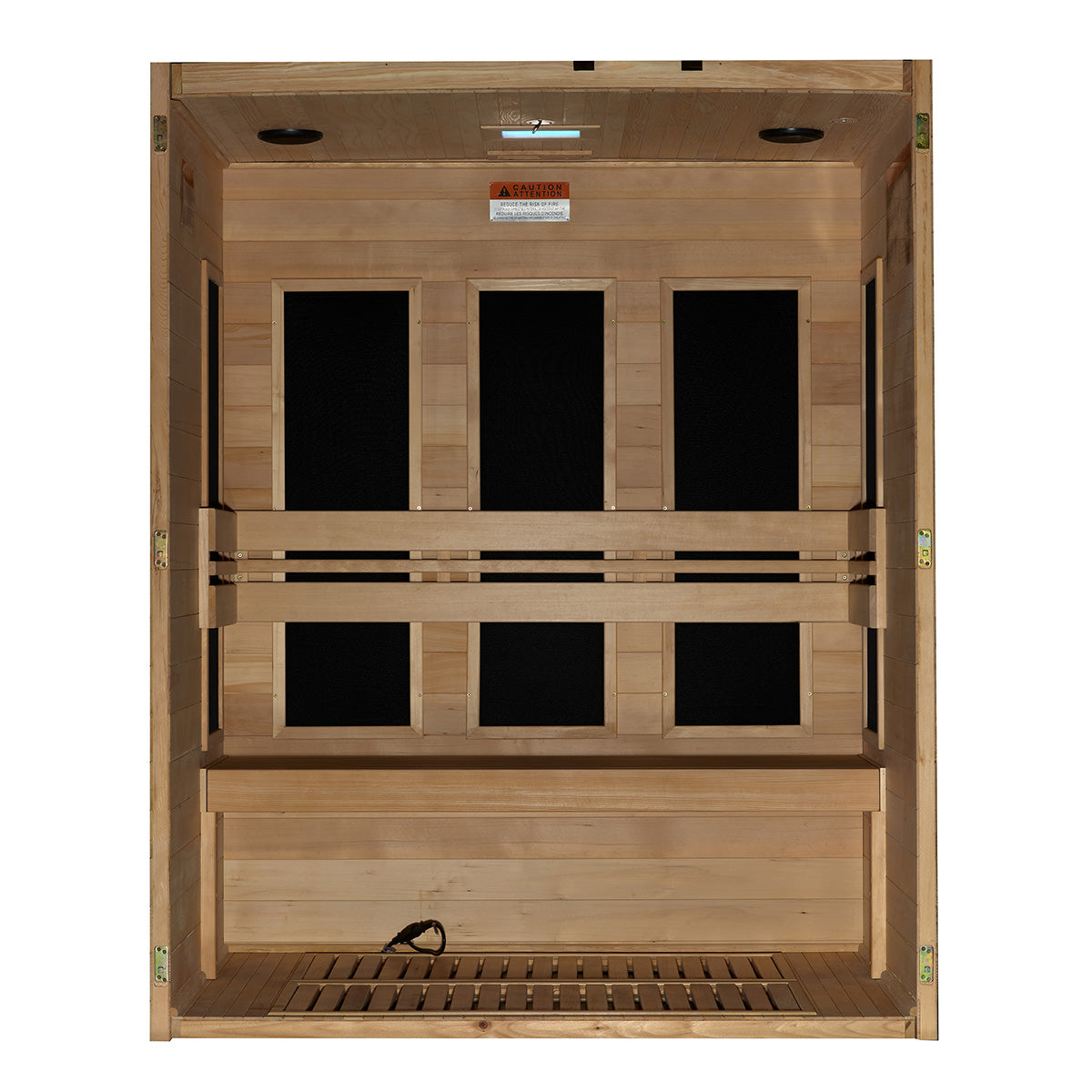 Golden Designs Maxxus S-Line Yoga 3-Person Ultra Low EMF FAR Infrared Sauna With Canadian Hemlock