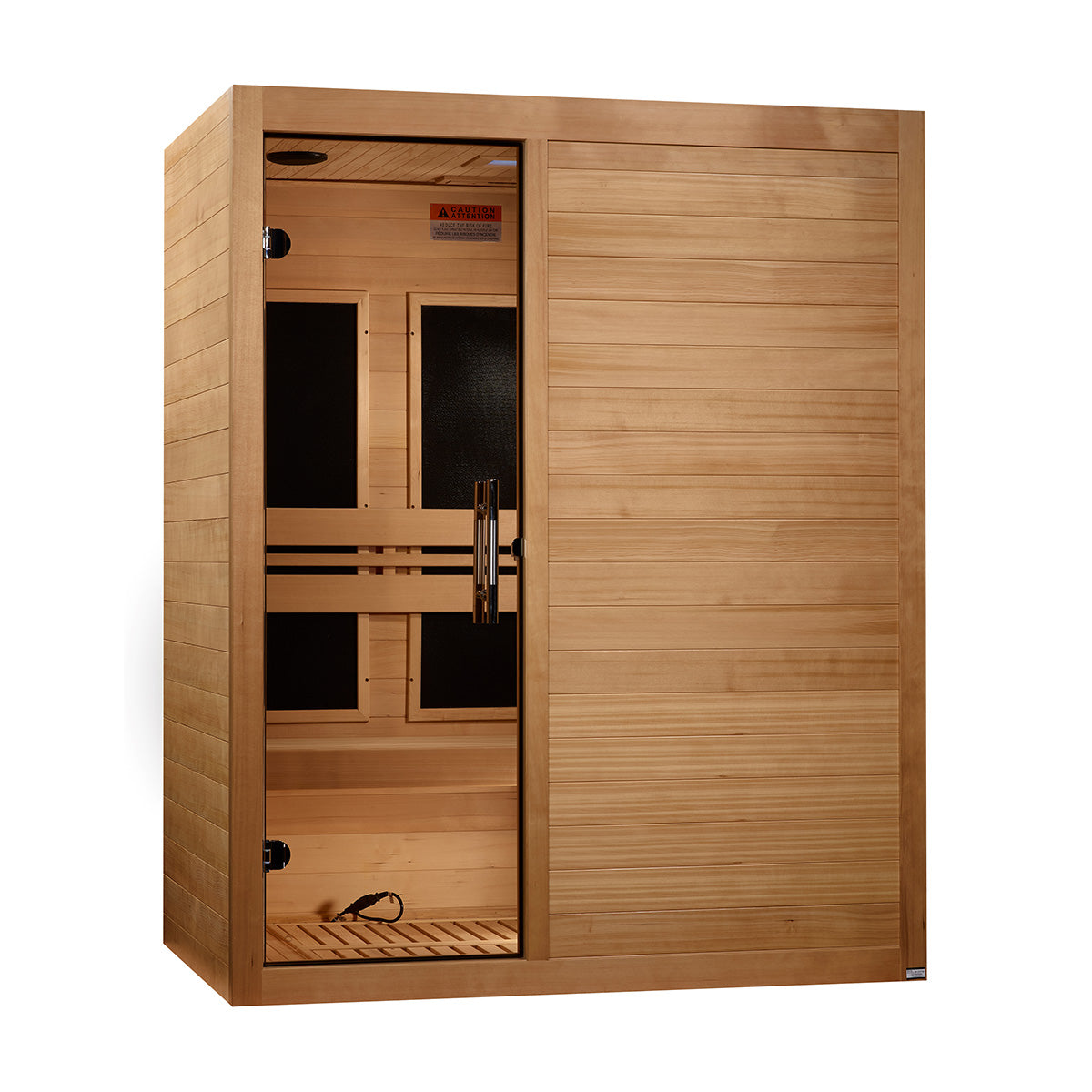 Golden Designs Maxxus S-Line Yoga 3-Person Ultra Low EMF FAR Infrared Sauna With Canadian Hemlock