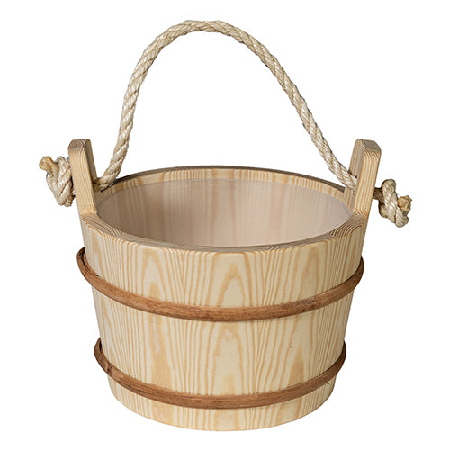 PROSAUNAS Rope Handle Wood Sauna Bucket - 4 Litre