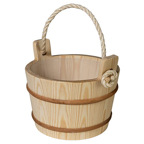 PROSAUNAS Rope Handle Wood Sauna Bucket - 4 Litre