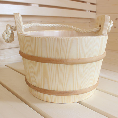 PROSAUNAS Rope Handle Wood Sauna Bucket - 4 Litre