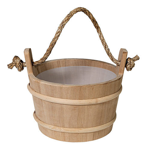 PROSAUNAS Rope Handle Wood Sauna Bucket - 4 Litre