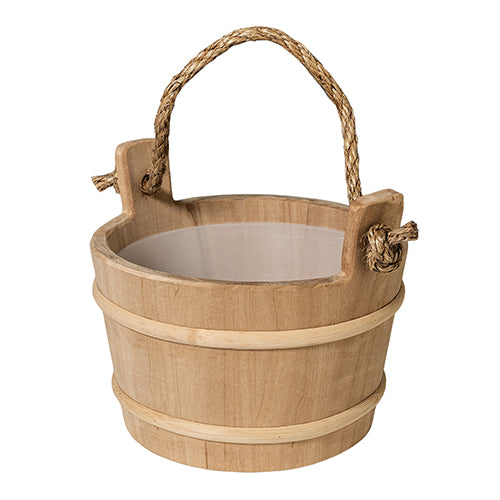 PROSAUNAS Rope Handle Wood Sauna Bucket - 4 Litre