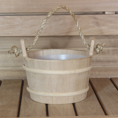 PROSAUNAS Rope Handle Wood Sauna Bucket - 4 Litre
