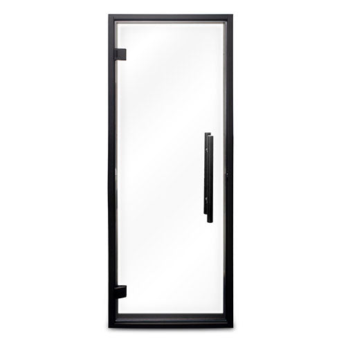 PROSAUNAS Prehung Clear Glass Sauna Door, Black Alder Frame 24x73