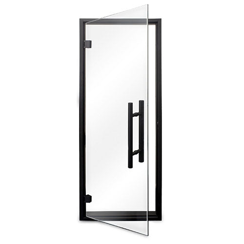 PROSAUNAS Prehung Clear Glass Sauna Door, Black Alder Frame 24x73
