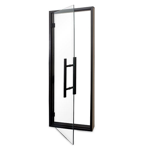 PROSAUNAS Prehung Clear Glass Sauna Door, Black Alder Frame 24x73