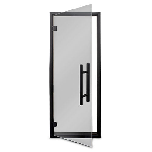 PROSAUNAS Prehung Tinted Glass Sauna Door, Black Alder Frame 24x73