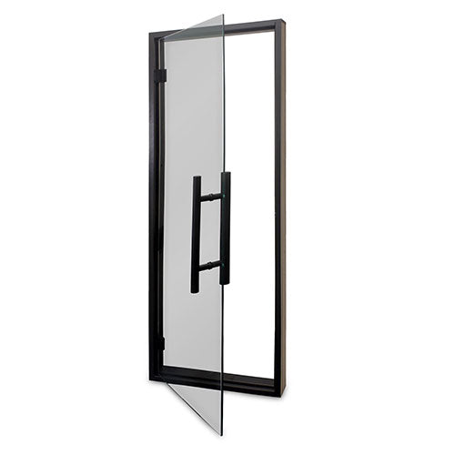PROSAUNAS Prehung Tinted Glass Sauna Door, Black Alder Frame 24x73