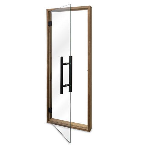 PROSAUNAS Prehung Clear Glass Sauna Door, Thermo-Aspen Frame 24x73