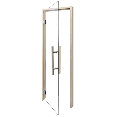PROSAUNAS Prehung Clear Glass Sauna Door, Aspen 24x81
