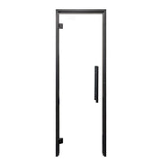 PROSAUNAS Prehung Clear Glass Sauna Door, Black Alder 24x81