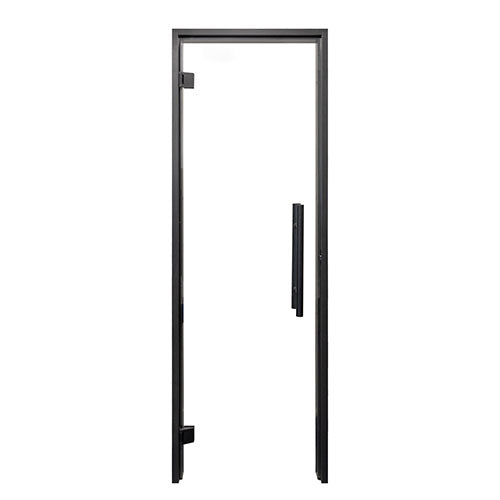 PROSAUNAS Prehung Clear Glass Sauna Door, Black Alder 24x81