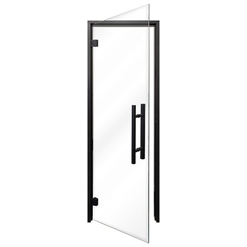 PROSAUNAS Prehung Clear Glass Sauna Door, Black Alder 24x81