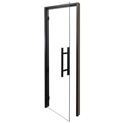PROSAUNAS Prehung Clear Glass Sauna Door, Black Alder 24x81