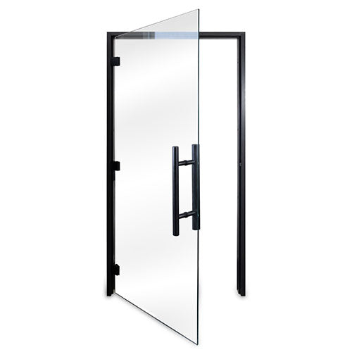 PROSAUNAS Prehung ADA Clear Glass Sauna Door, Black Alder 36x81