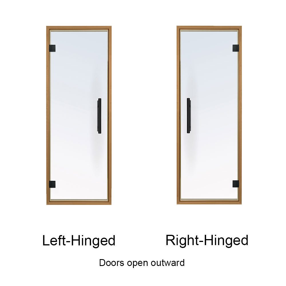 PROSAUNAS Prehung Clear Glass Sauna Door, Thermo-Aspen Frame 24x73