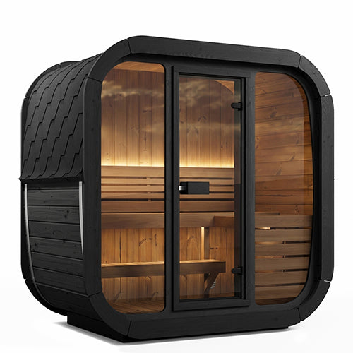 SaunaLife Cube CL4GB Luxury 3 Person Outdoor Sauna - DIY, Paint Included