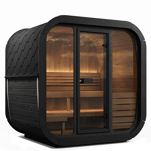 SaunaLife Cube CL5GB Luxury 4 Person Outdoor Sauna - DIY, Paint Included